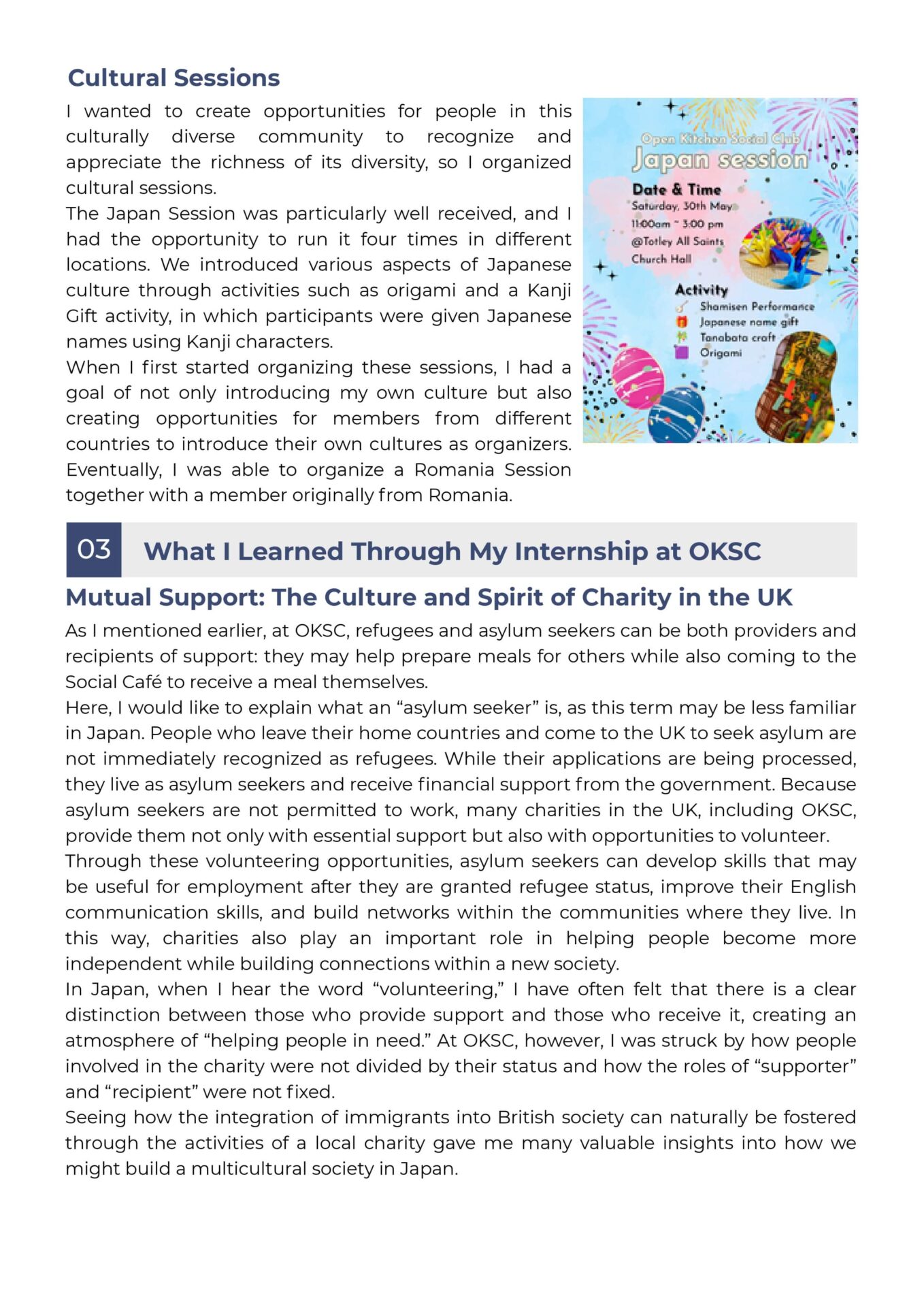 Global Internship Report Page 2